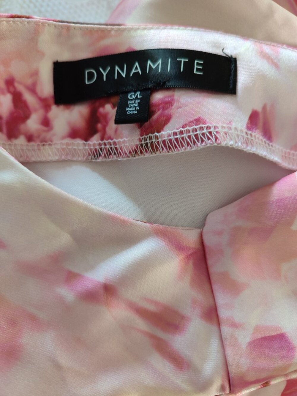 Dynamite Adelle Open Back Pink Floral Print Satin Slip Dress Fits like M/L - Picture 7 of 16